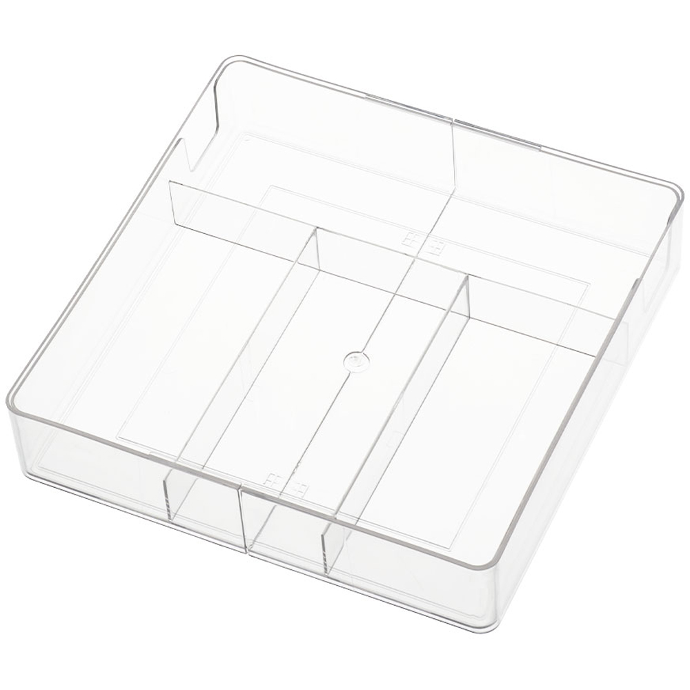 Living and Home Clear Expandable Drawer Organiser with 4 Compartments Image 3