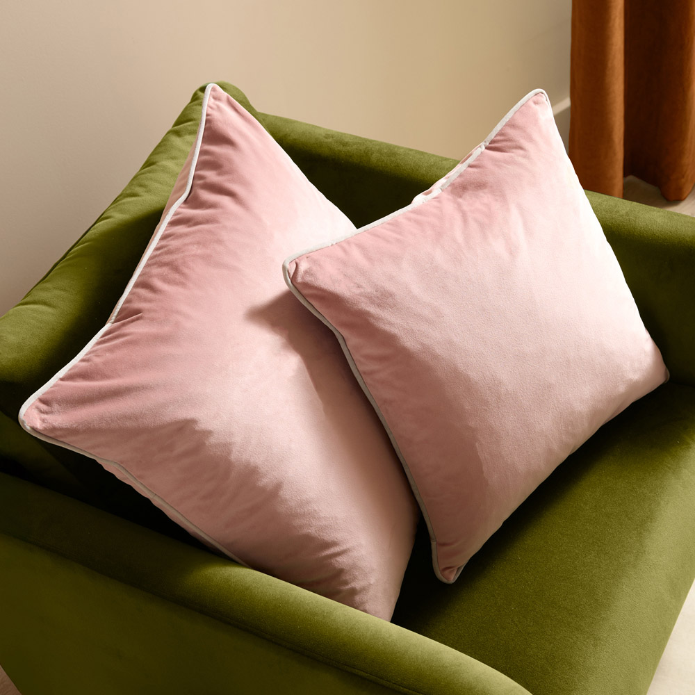 Furn Meridian Blush and Grey Velvet Cushion 45 x 45cm Image 5