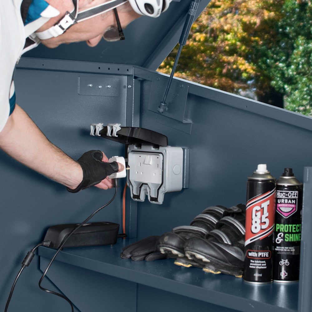 Asgard Access E Plus 8 x 4ft Double Door Grey Bike Storage Shed Image 4