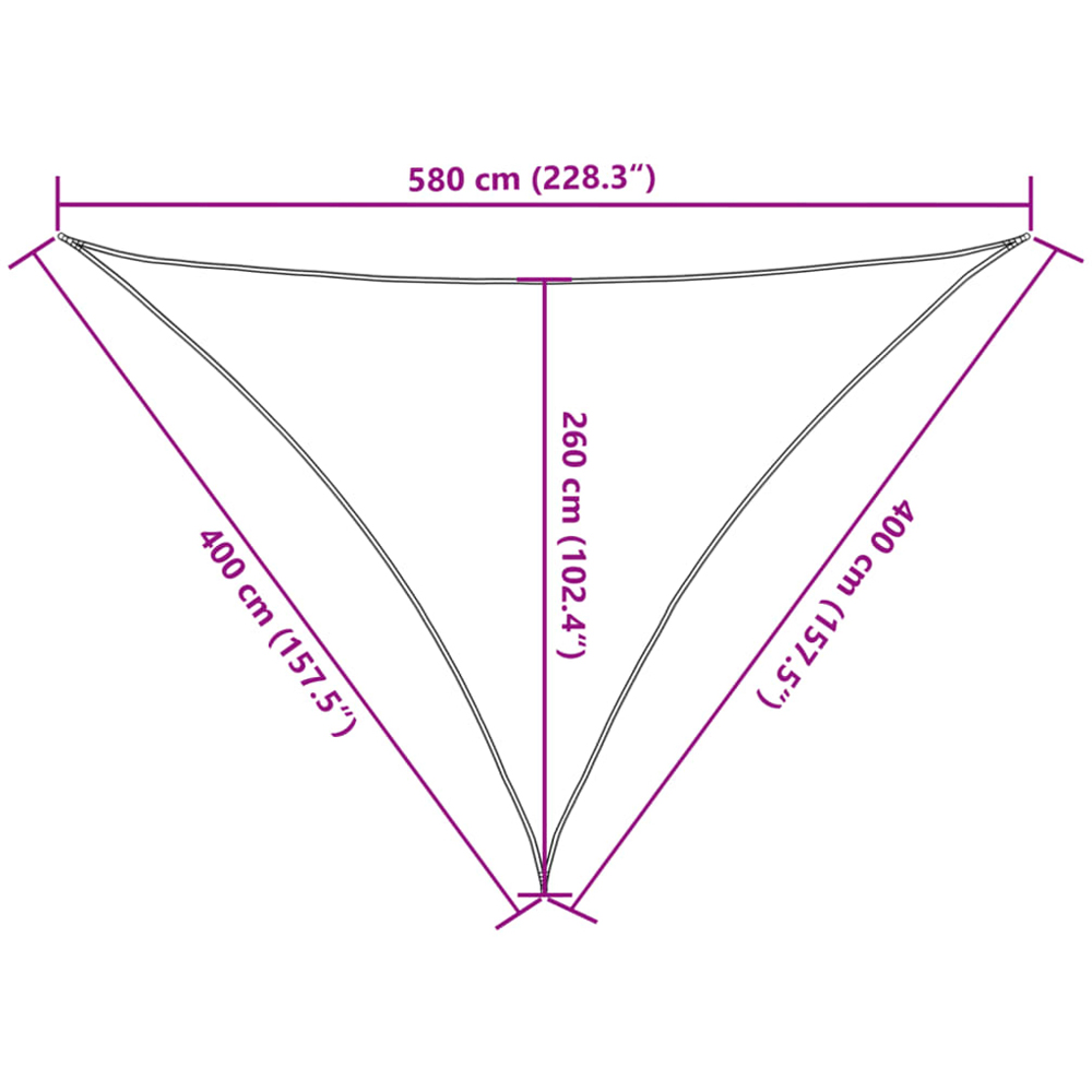 vidaXL Yellow Triangular Sun Shade Sail 4 x 4 x 580m Image 9
