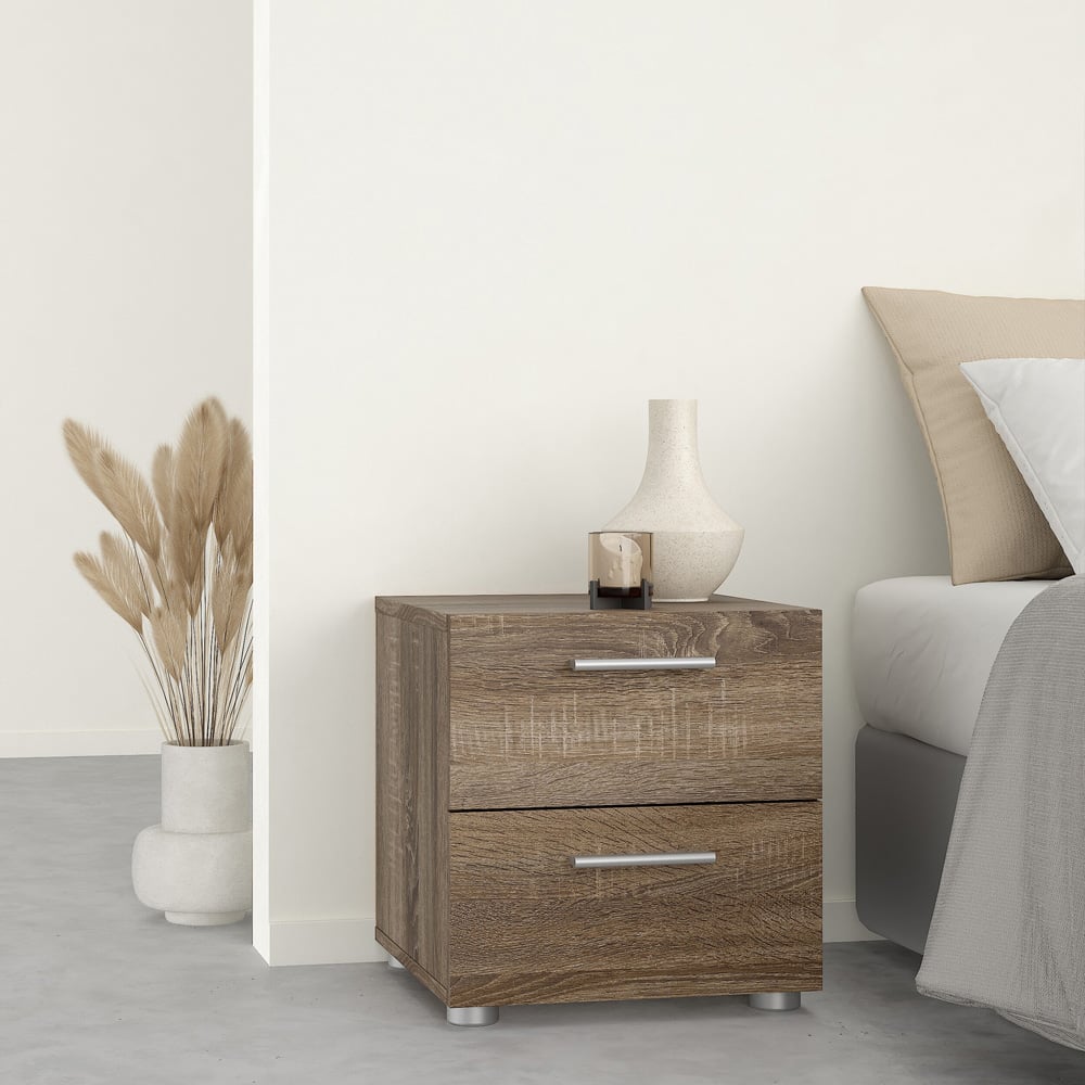 Florence 2 Drawer Truffle Oak Bedside Table Image 6