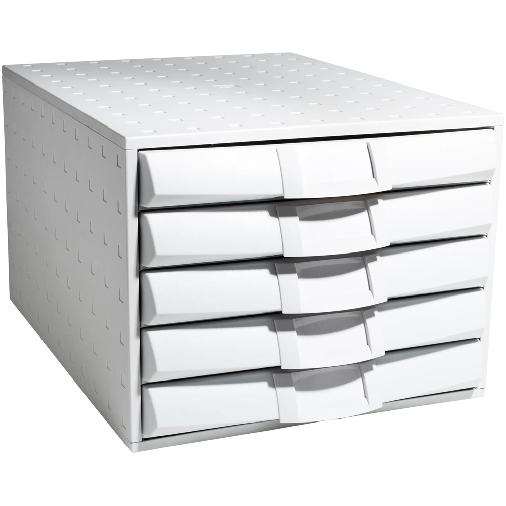 Exacompta The Box 5 Drawer Light Grey Filing Cabinet Image 2