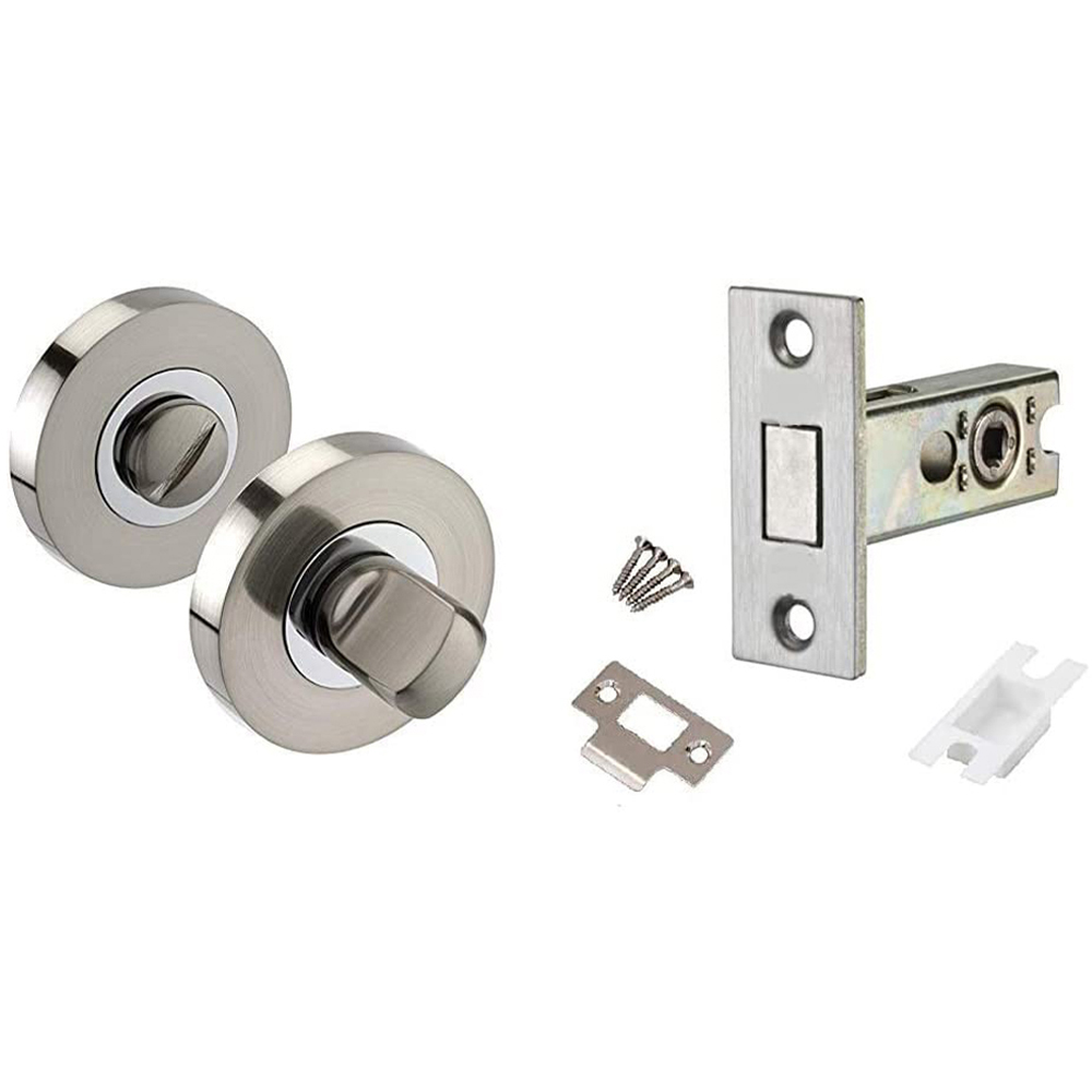 Golden Grace Duo Chrome Select Bathroom Door Handle Set Image 3