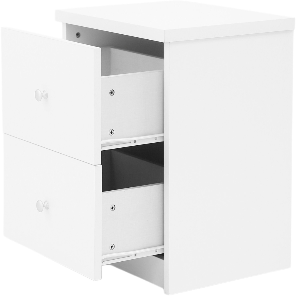 Core Products Erin 2 Drawer White Finish Bedside Cabinet  Image 2