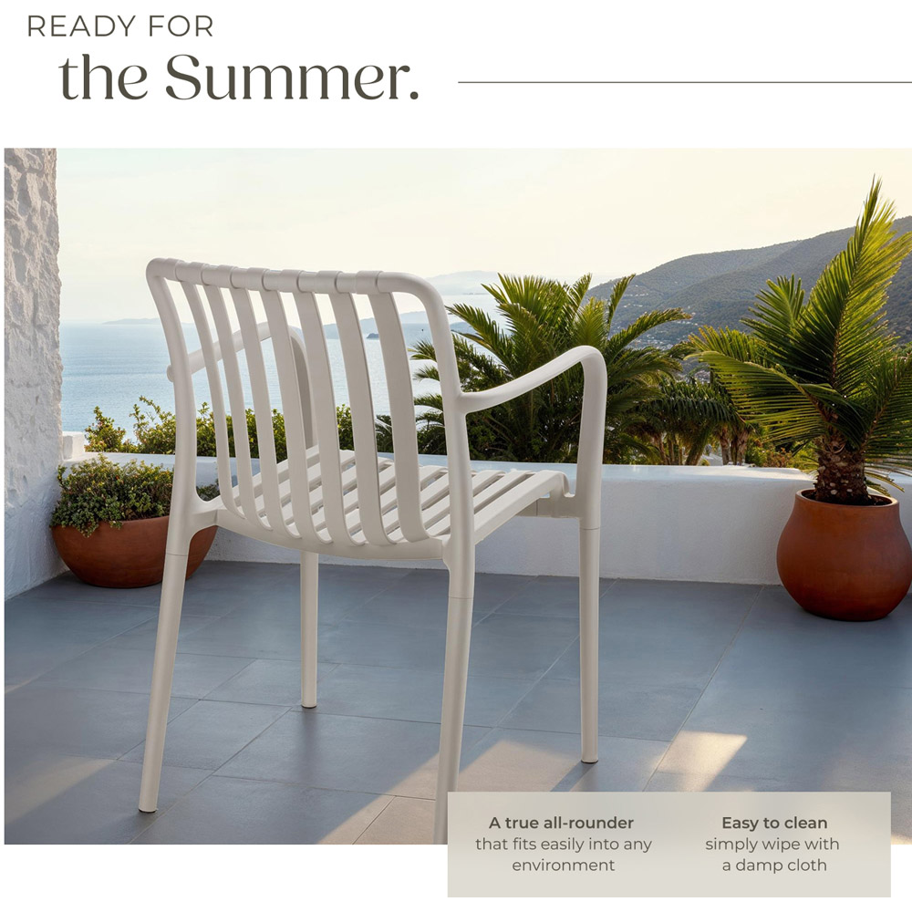 tectake Alcudia Set of 2 Taupe Garden Chair Image 4