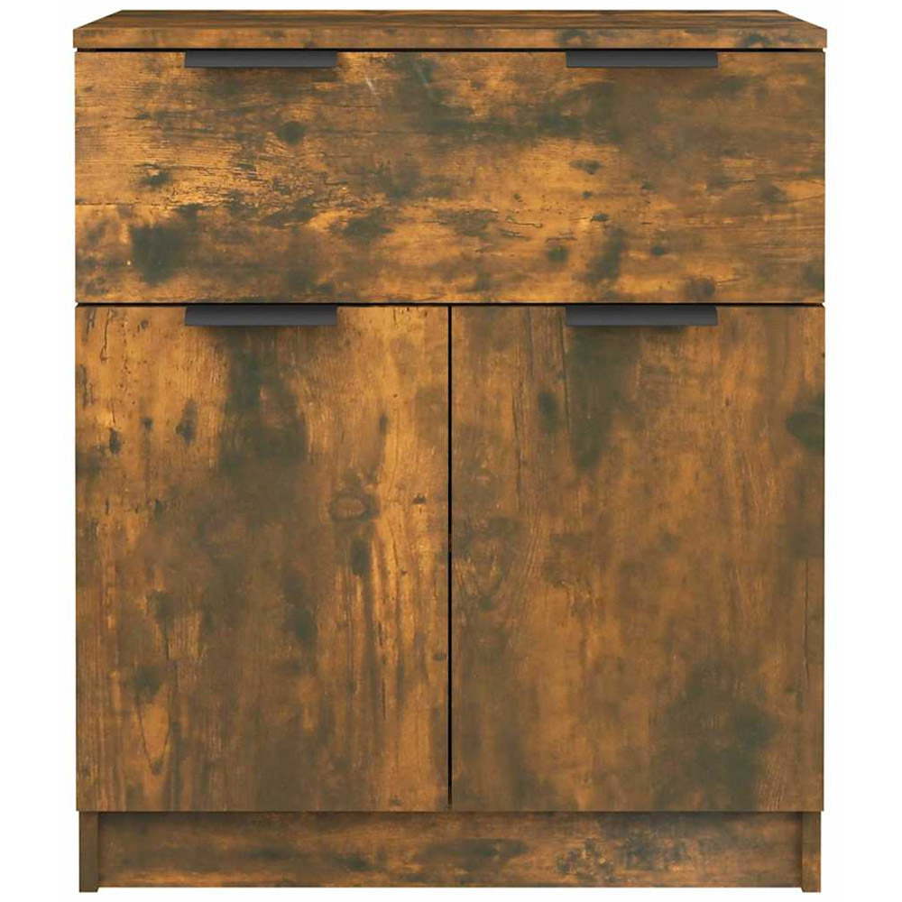 vidaXL 2 Door Single Drawer Smoked Oak Sideboard Image 5