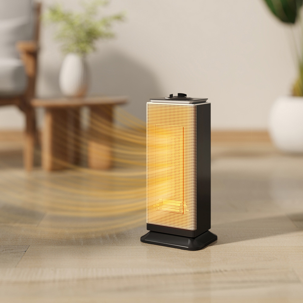 HOMCOM Black Ceramic Electric Heater with Fan 2000W Image 2