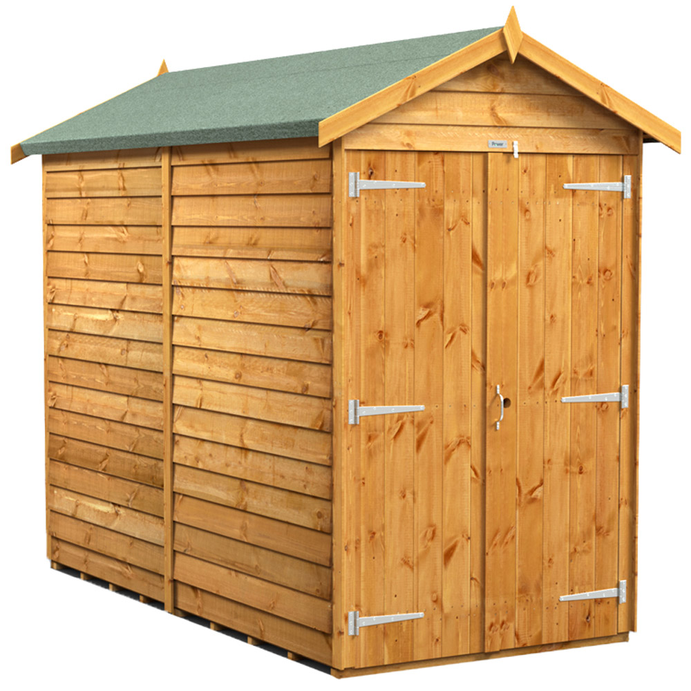 Power Sheds 8 x 4ft Double Door Overlap Apex Wooden Shed Image 1