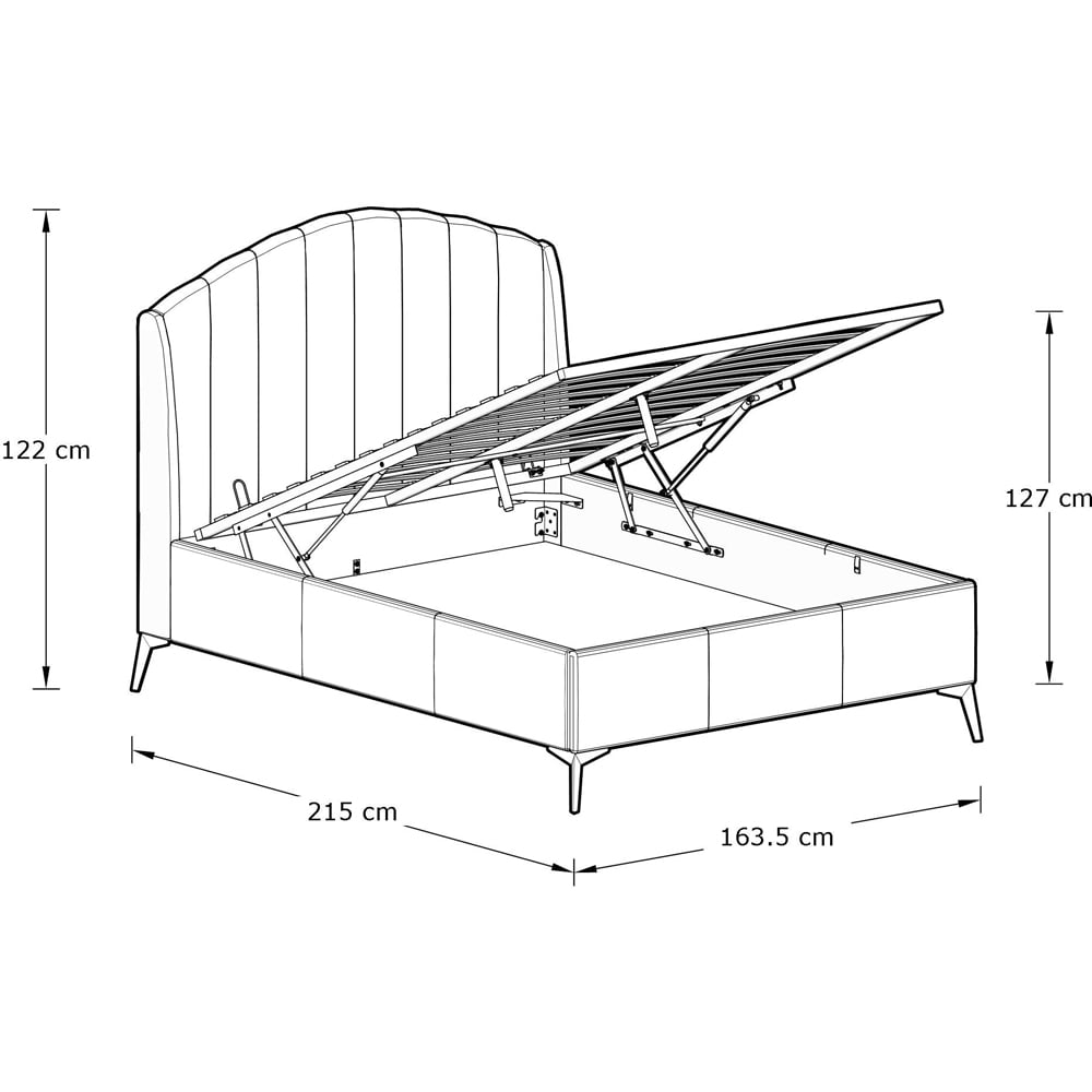 GFW Pettine King Size Green End Lift Ottoman Bed Image 7