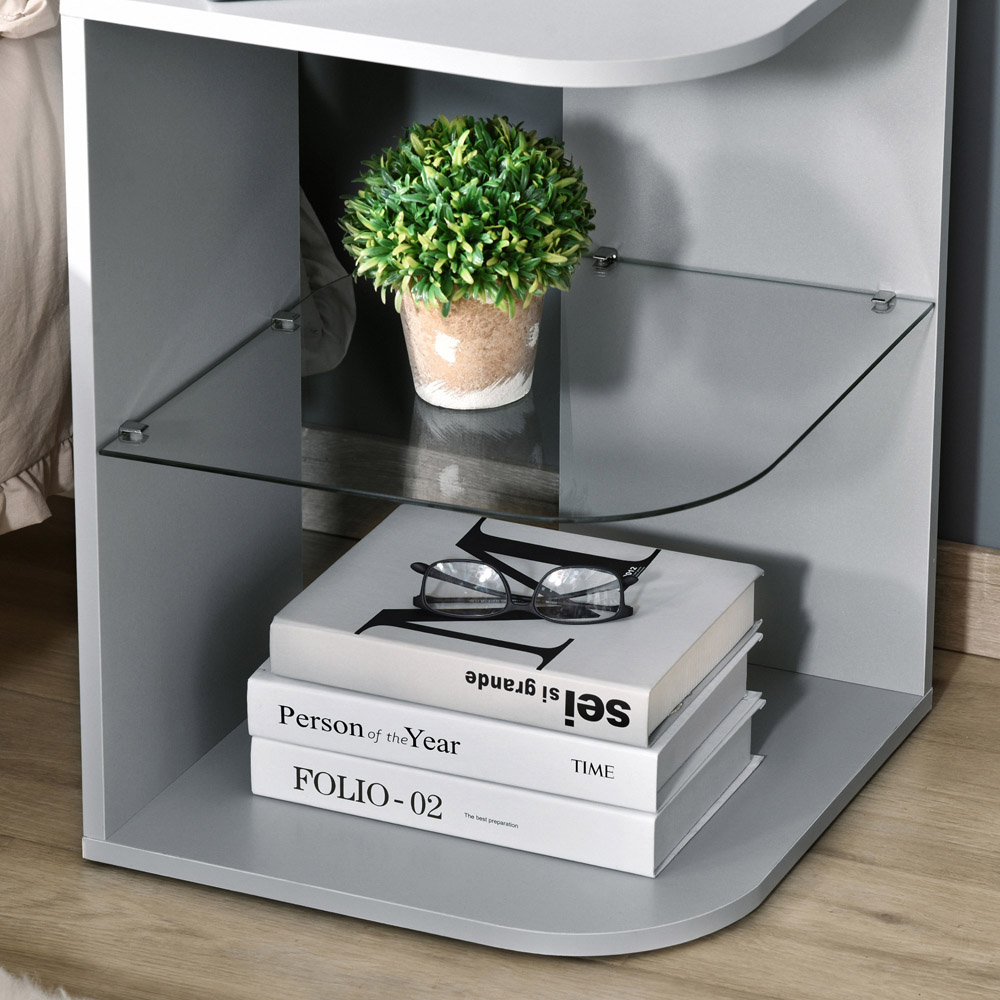 Portland 2 Shelf Grey Side Table Image 3