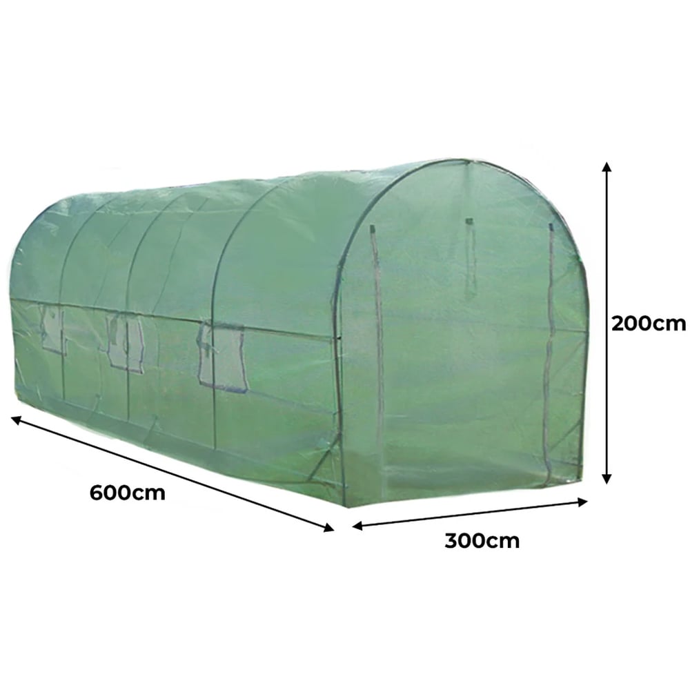 MonsterShop Green PE Cover Polytunnel 19.7 x 9.8ft Greenhouse Image 6