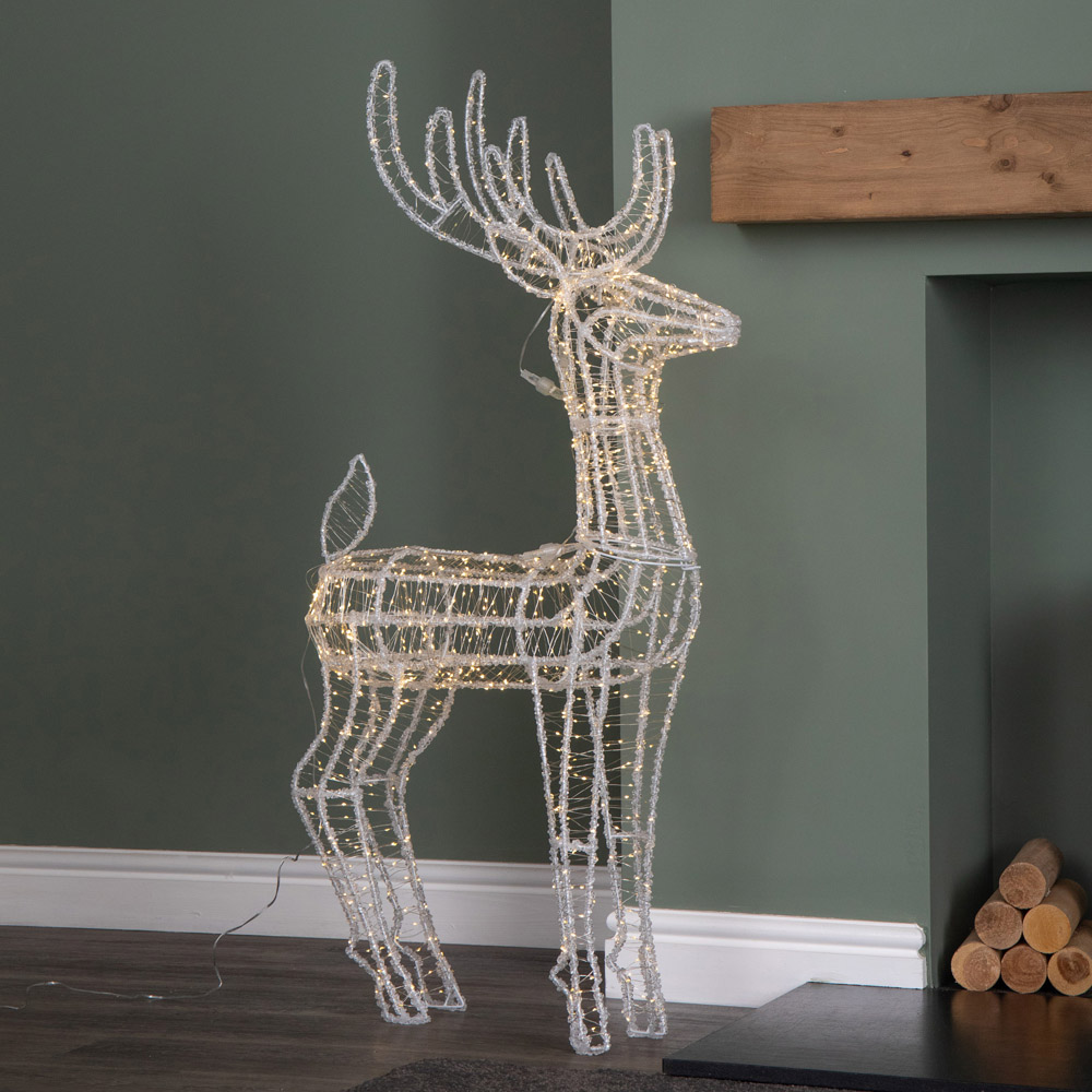 Samuel Alexander 1040 Warm White LED Acrylic Reindeer Outdoor Christmas Decoration 3ft Image 4