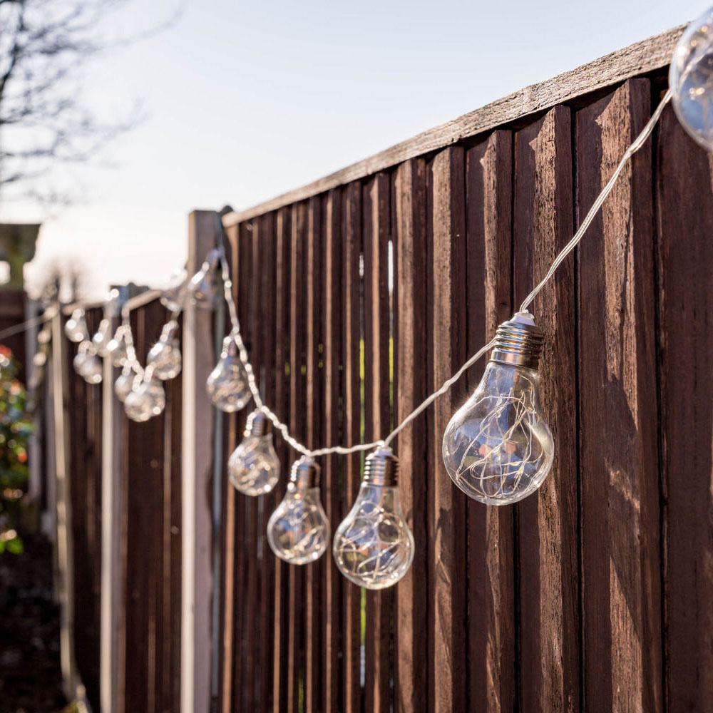ValueLights 10 Bulb Chrome Festoon Warm White LED String Light Image 4
