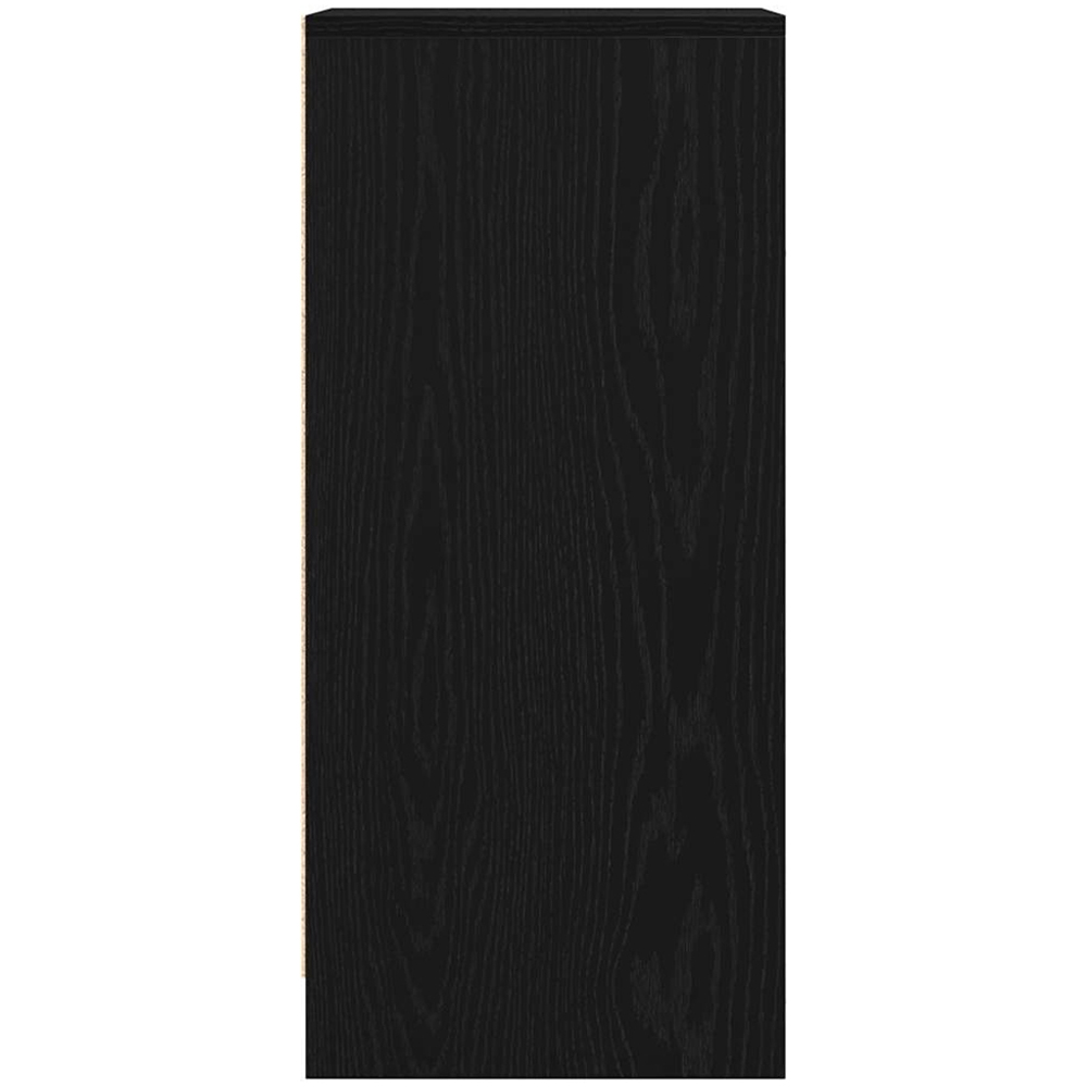 vidaXL Single Door Black Oak Wooden Sideboard Image 3