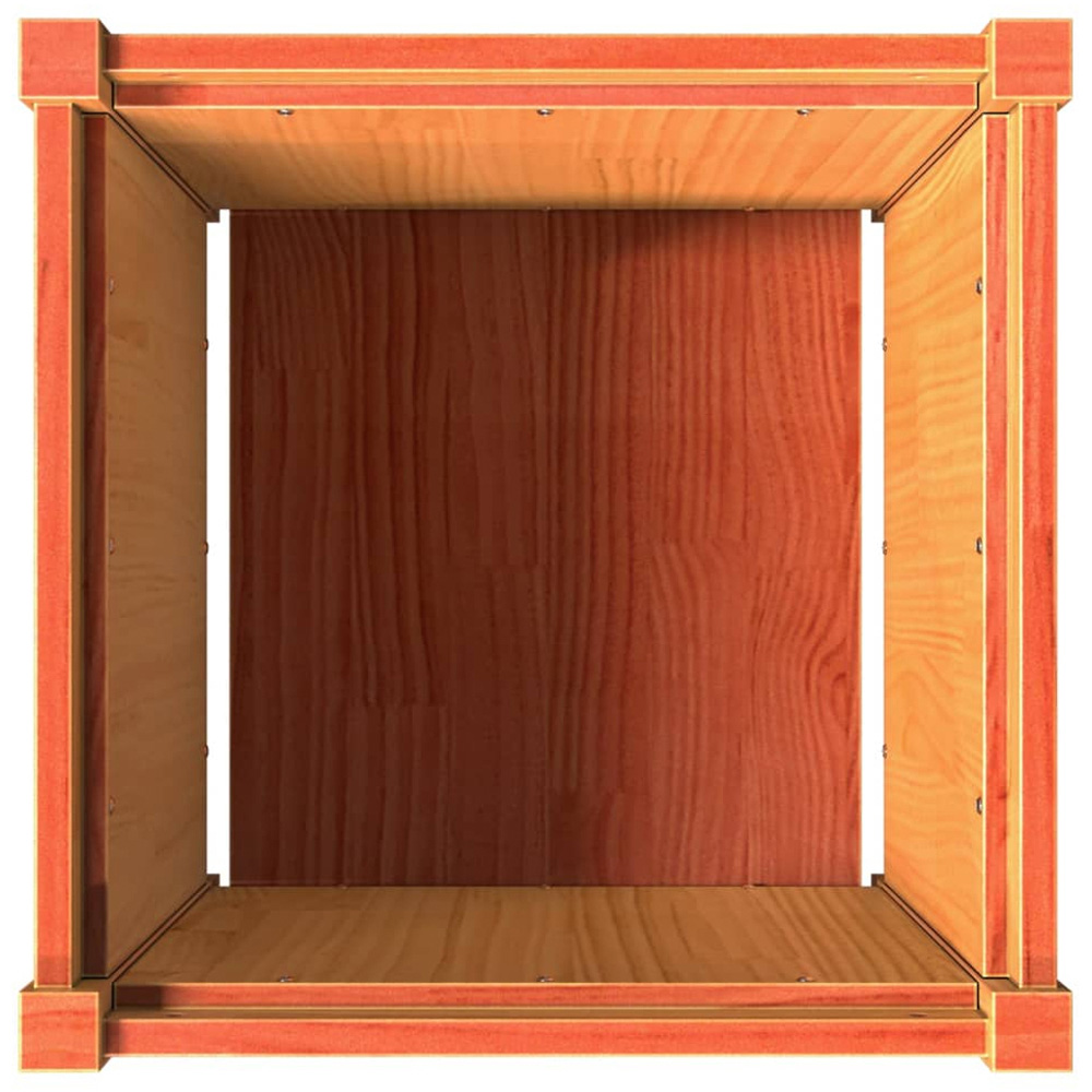 vidaXL Wax Brown Solid Pine Wood Garden Planter 50 x 50 x 50cm Image 7