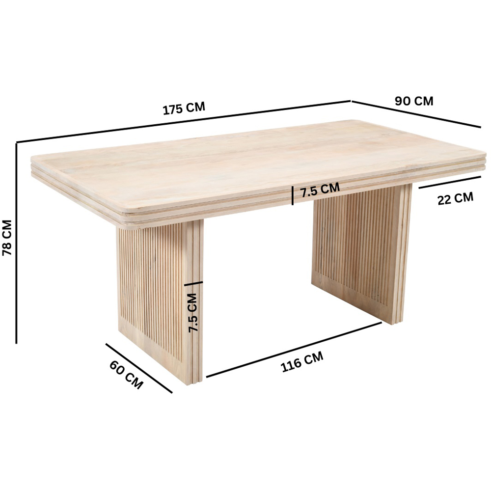 Brooklyn Hudson 6 Seater Carved Mango Wood Dining Table Image 8
