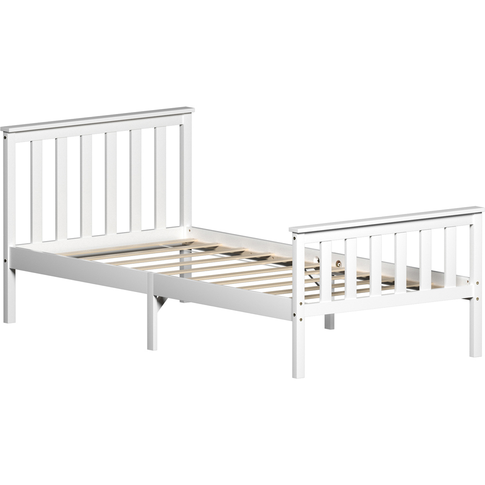 Vida Designs Milan Single White High Foot Wooden Bed Frame Image 2