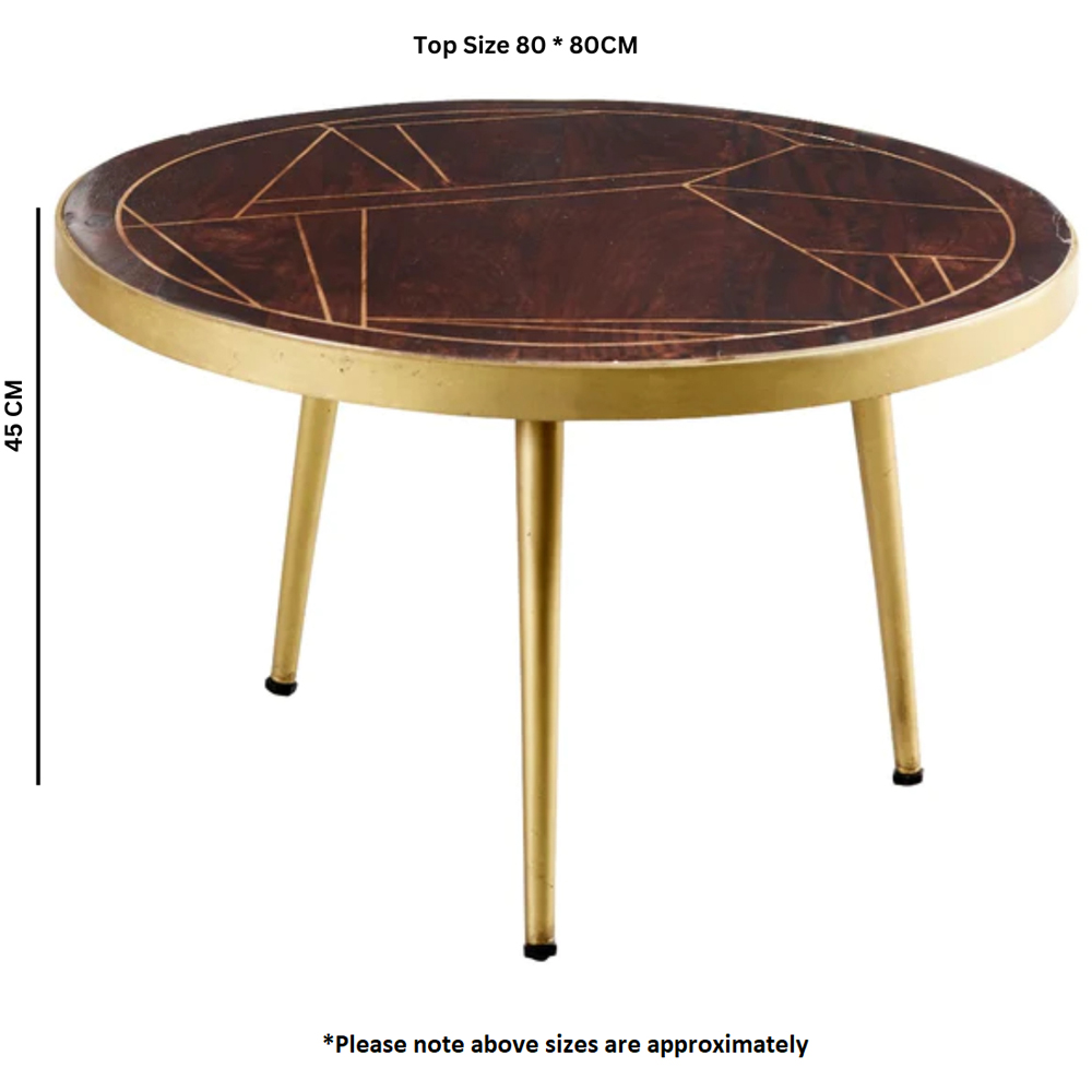 Brooklyn Ozella Dark Gold Round Coffee Table Image 3