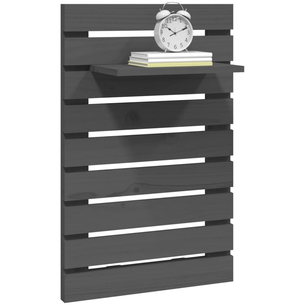 vidaXL Grey Adjustable Wall-Mounted Bedside Shelf Set of 2 Image 2