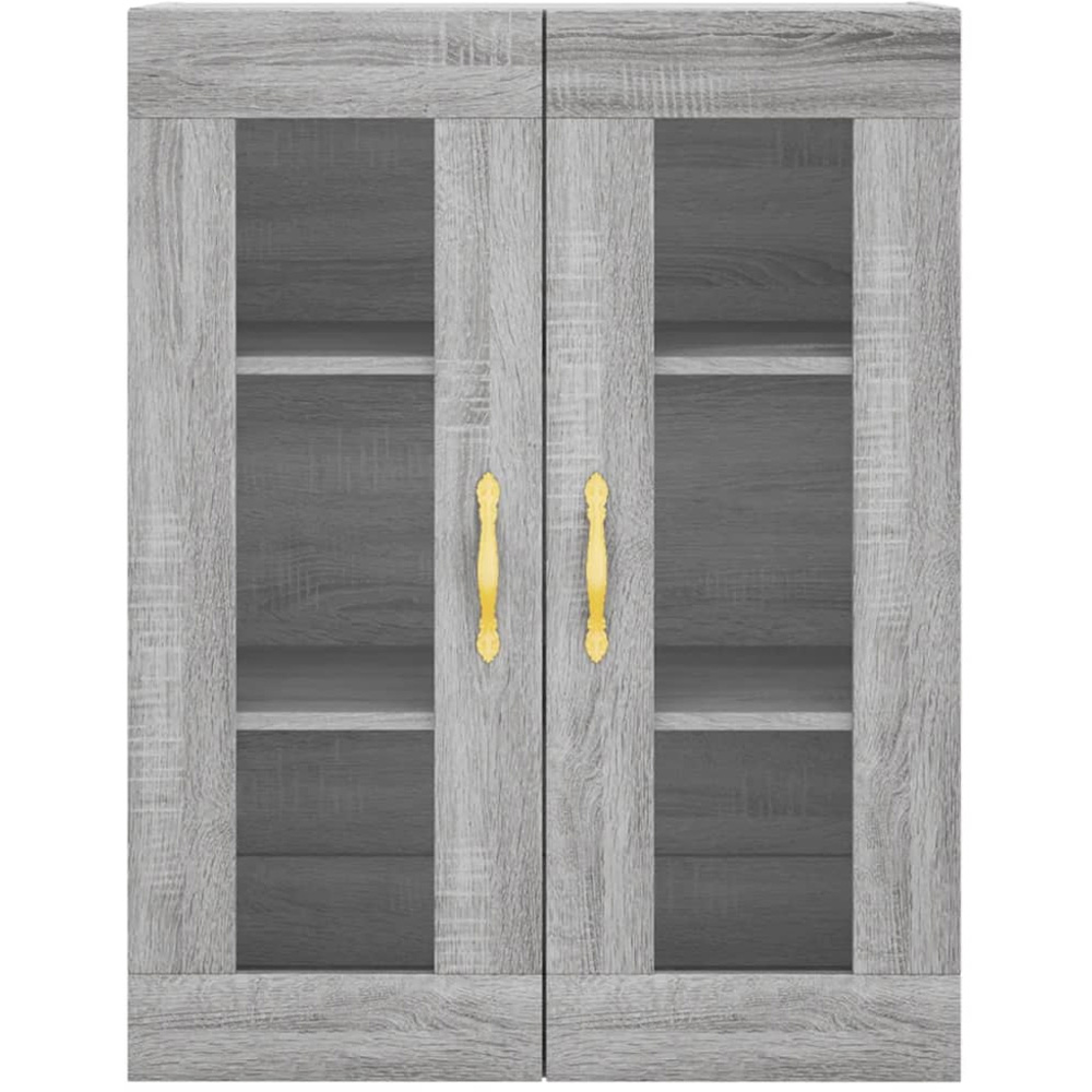 vidaXL 2 Glass Door 3 Shelf Grey Sonoma Highboard Image 5
