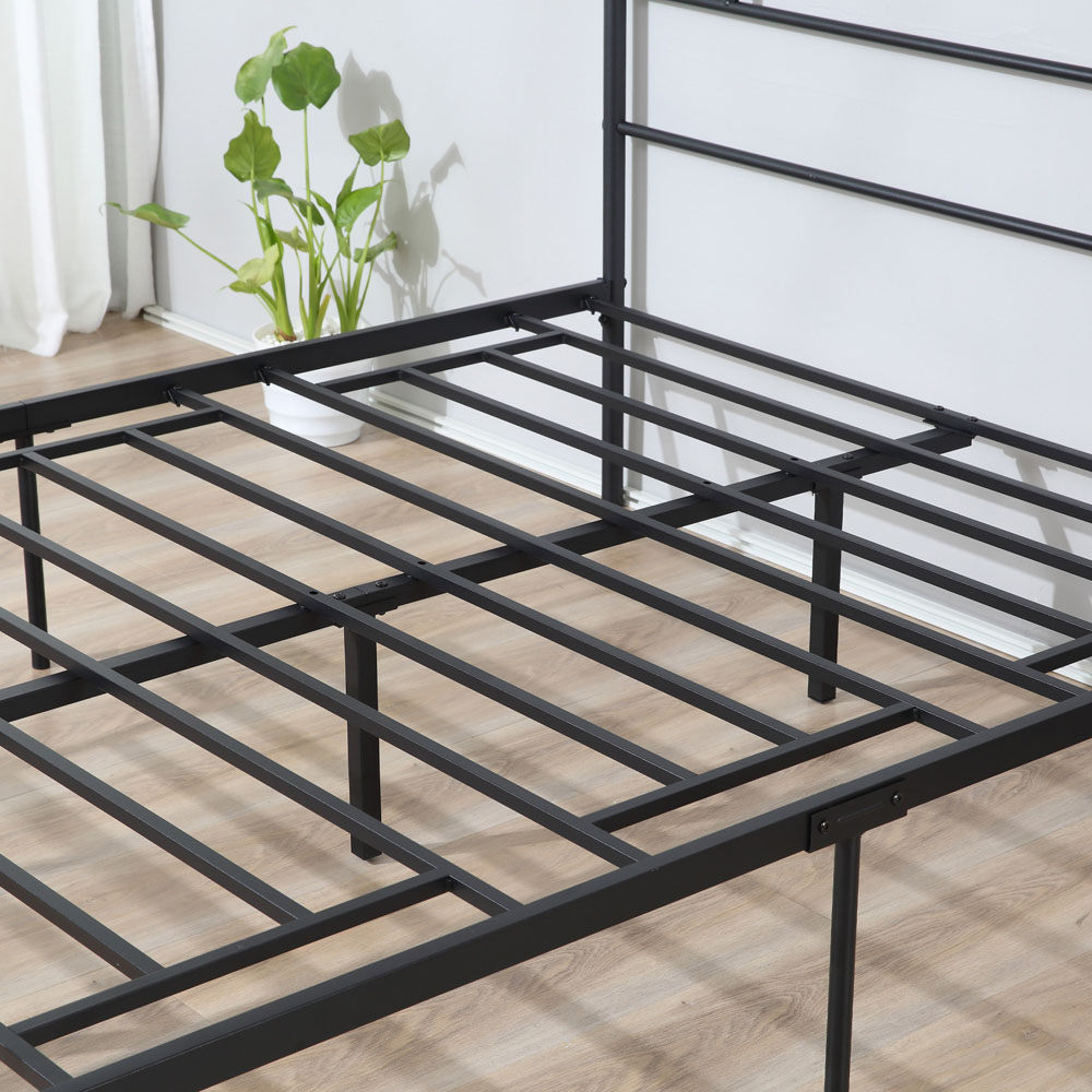 Portland King Size Black Metal Bed Frame Image 3