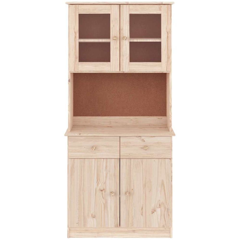 vidaXL 4 Door 2 Drawer Single Shelf Solid Pine Wood Highboard Image 3