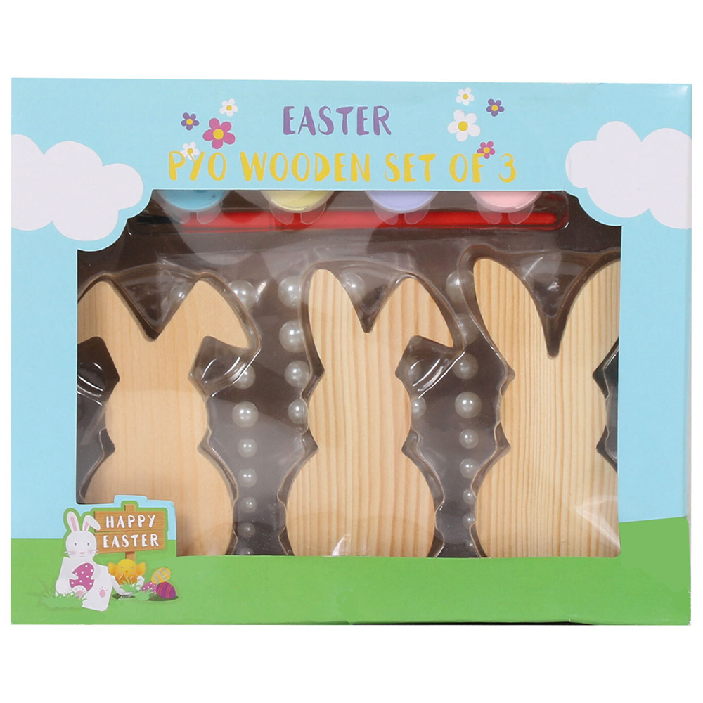 Wooden Easter Shapes Paint Your Own Kit 3 Pack Image 1