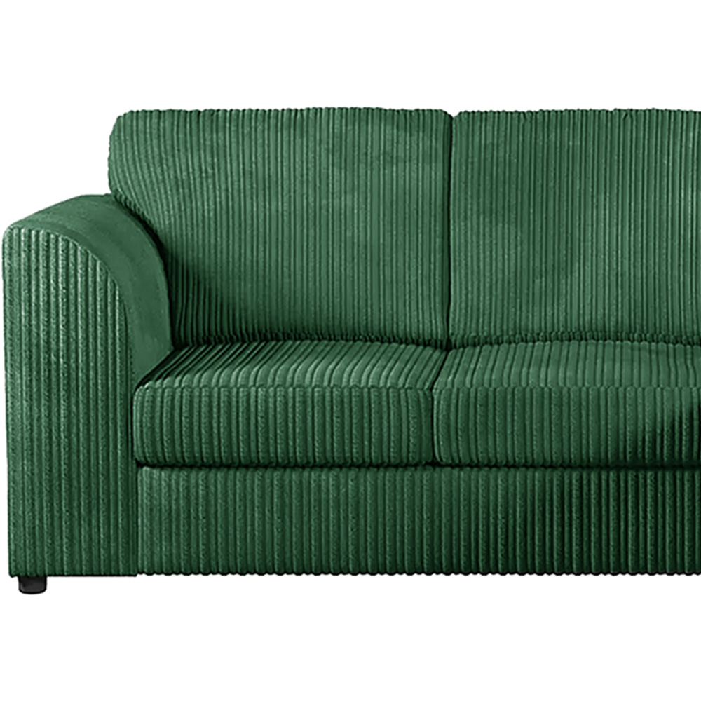 Luxor 4 Seater Green Jumbo Cord Full Back Right Hand L Shape Corner Sofa Image 4