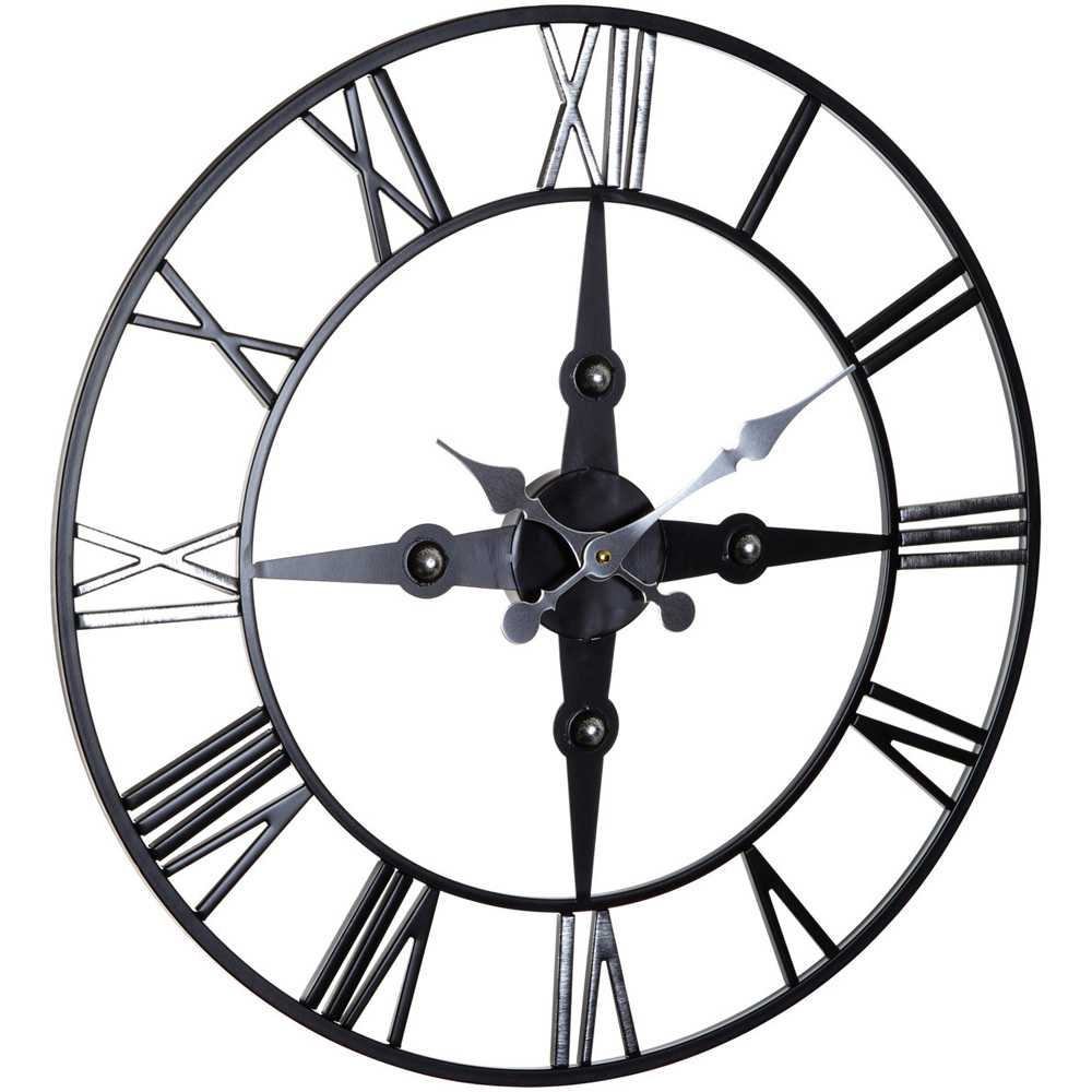 Premier Housewares Vitus Black Metal Wall Clock Image 2