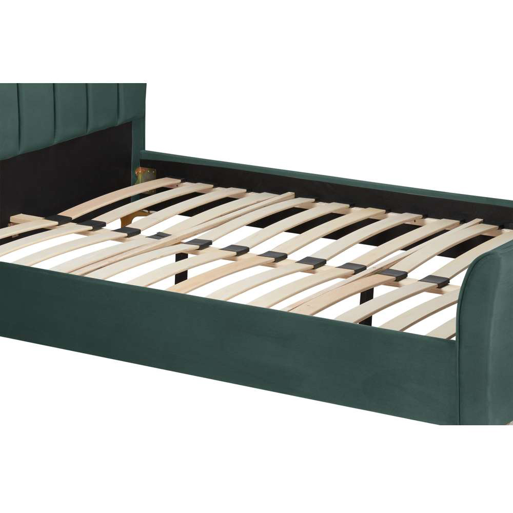 Clover Double Green Velvet Bed Image 6