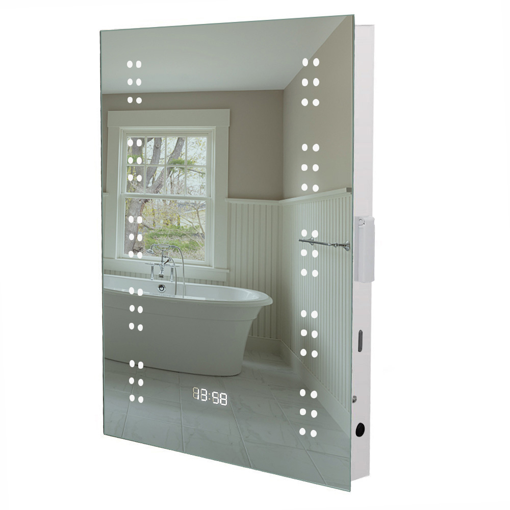 Living and Home White Bathroom Mirror with Sensor Controlled LED Light 50 x 70cm Image 3