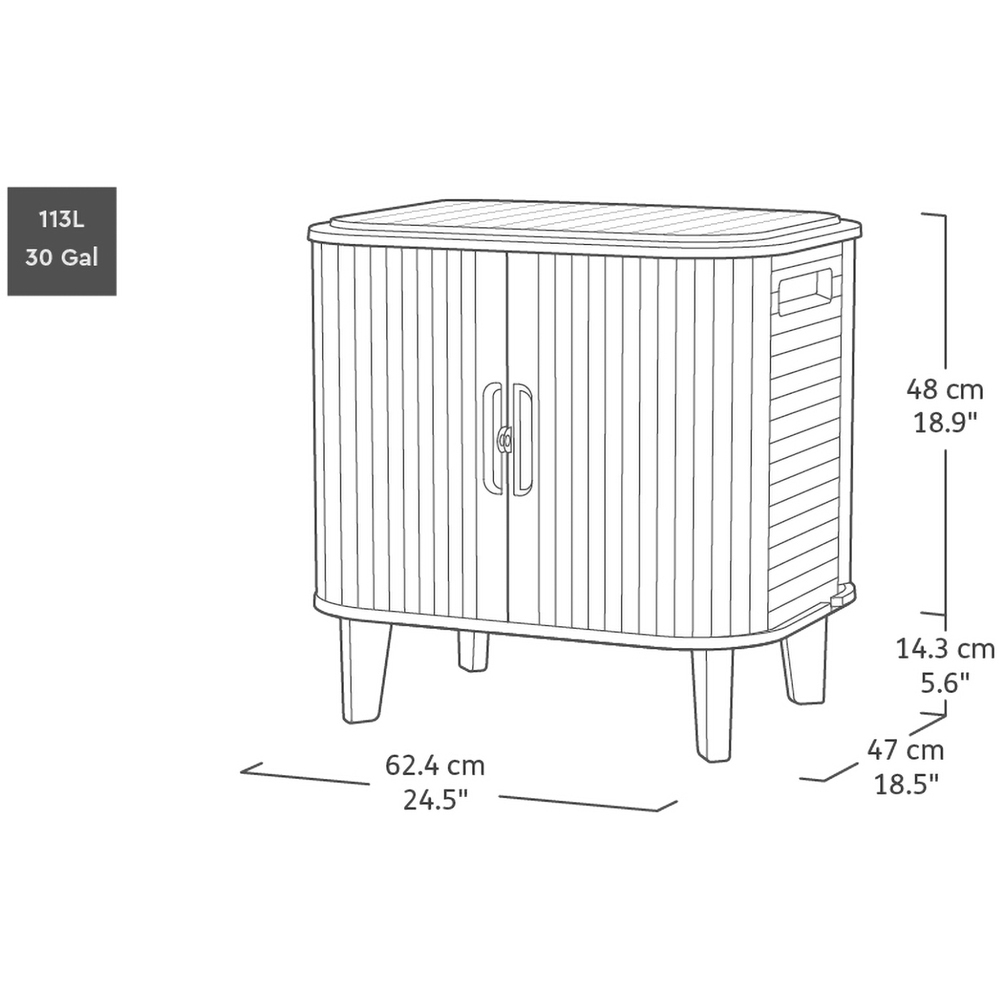 Keter Velo 2 Door Graphite Sliding Storage Cabinet Image 9