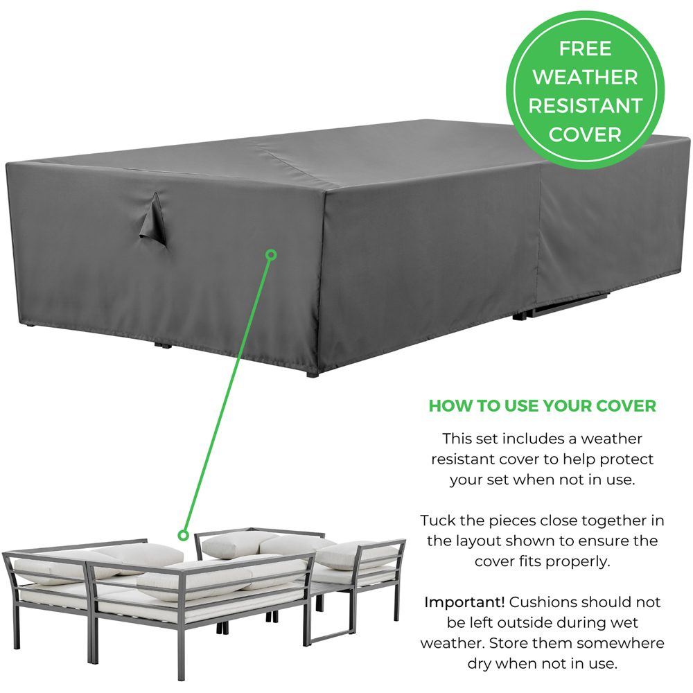 Furniturebox Tanzania 6 Seater Grey Metal Corner Lounge Set Image 8