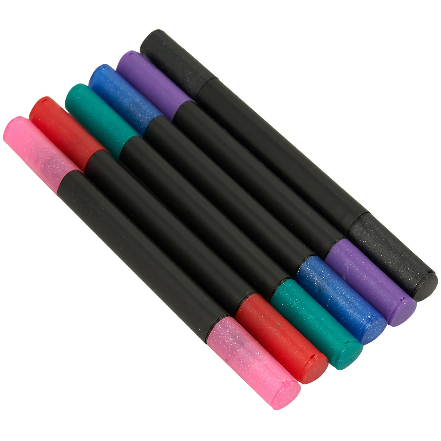 Pack of 6 Glitter or Metallic Twin Calligraphy Markers - Black Image 3