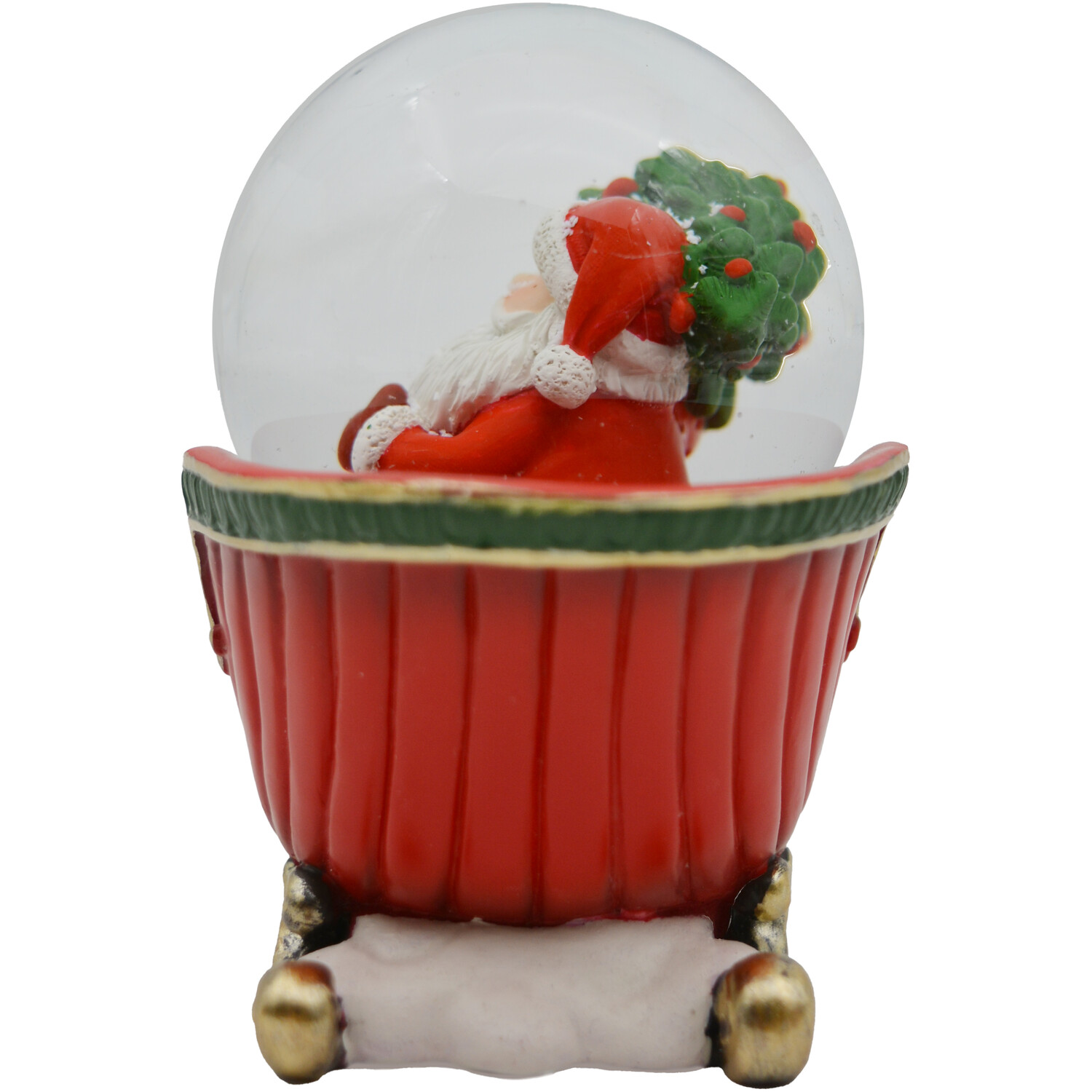 Santa Sleigh Snow Globe Multicolour Image 2