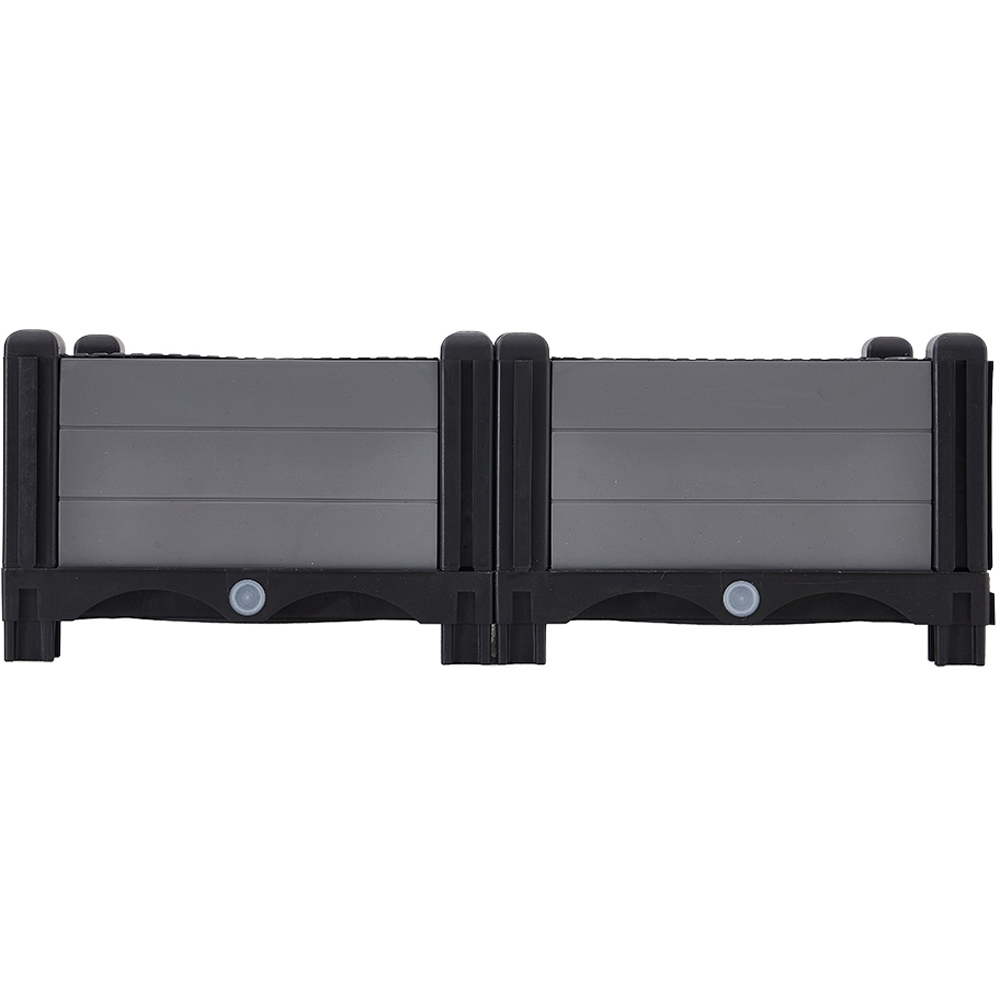 Living and Home Grey and Black Plastic Raised Garden Bed Kit 20 x 60 x 30cm Image 2