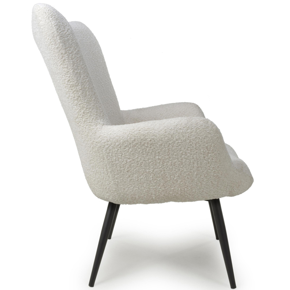 Bordeaux Textured Chenille Effect White Armchair Image 3