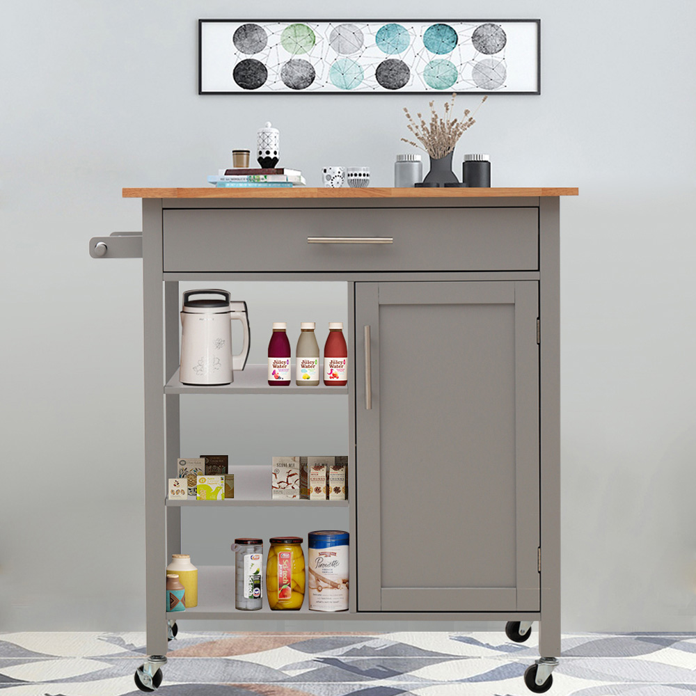 Living and Home Catering Trolley Cart with Cabinet Image 6