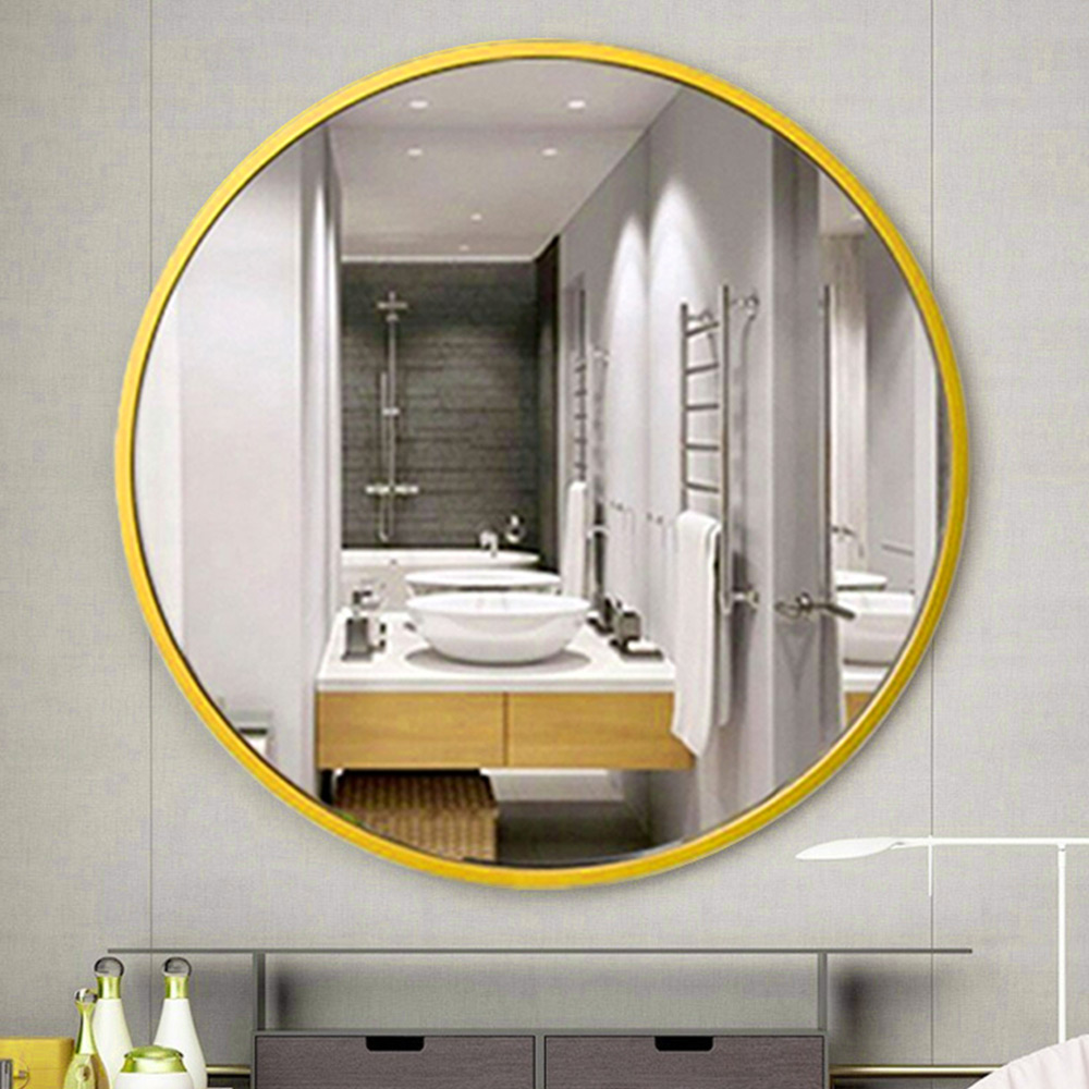 Living and Home Gold Frame Nordic Wall Mounted Bathroom Mirror 50cm Image 4