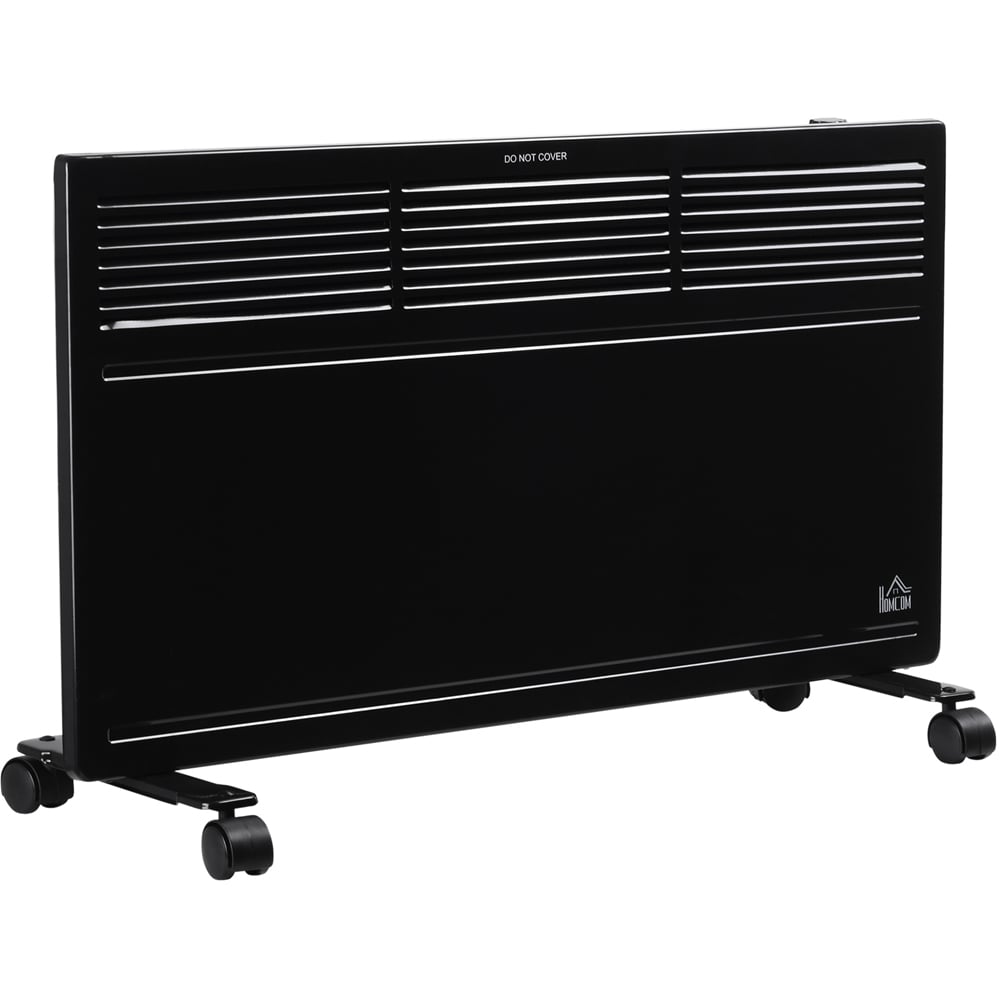 HOMCOM Black Convector Radiator Mobile Heater with Adjustable Thermostat Image 1