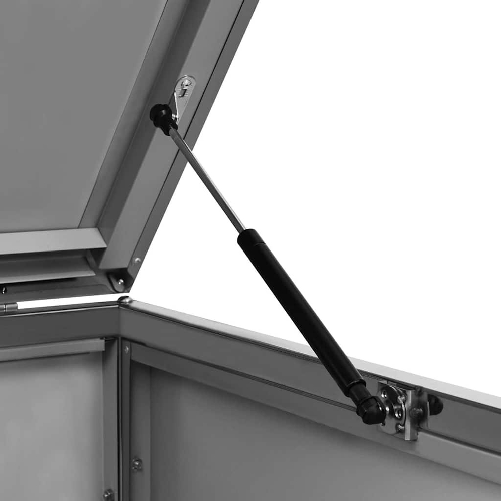 Walplus Anthracite Stainless Steel 3 Wheelie Bin Shed Image 8
