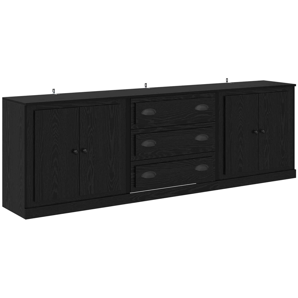 vidaXL Black Sideboard Set of 3 Image 2