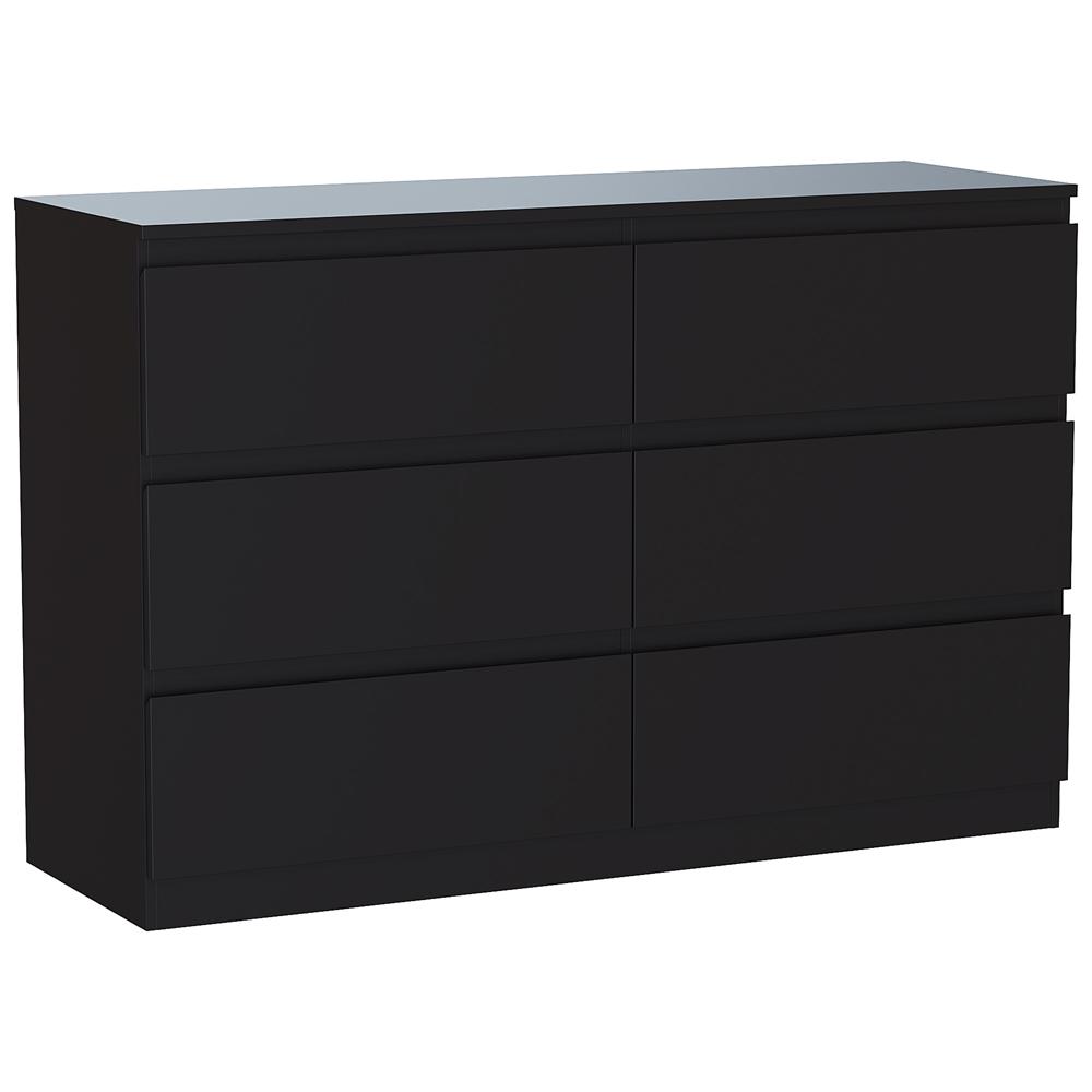 Vida Designs Denver 6 Drawer Black Chest of Drawers Image 2