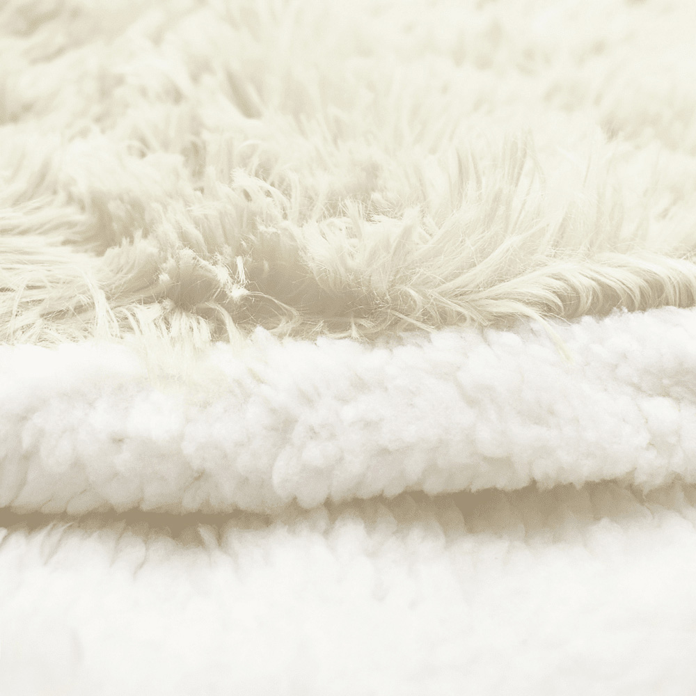 Velosso Alaska Double Cream Faux Fur Duvet Set Image 2