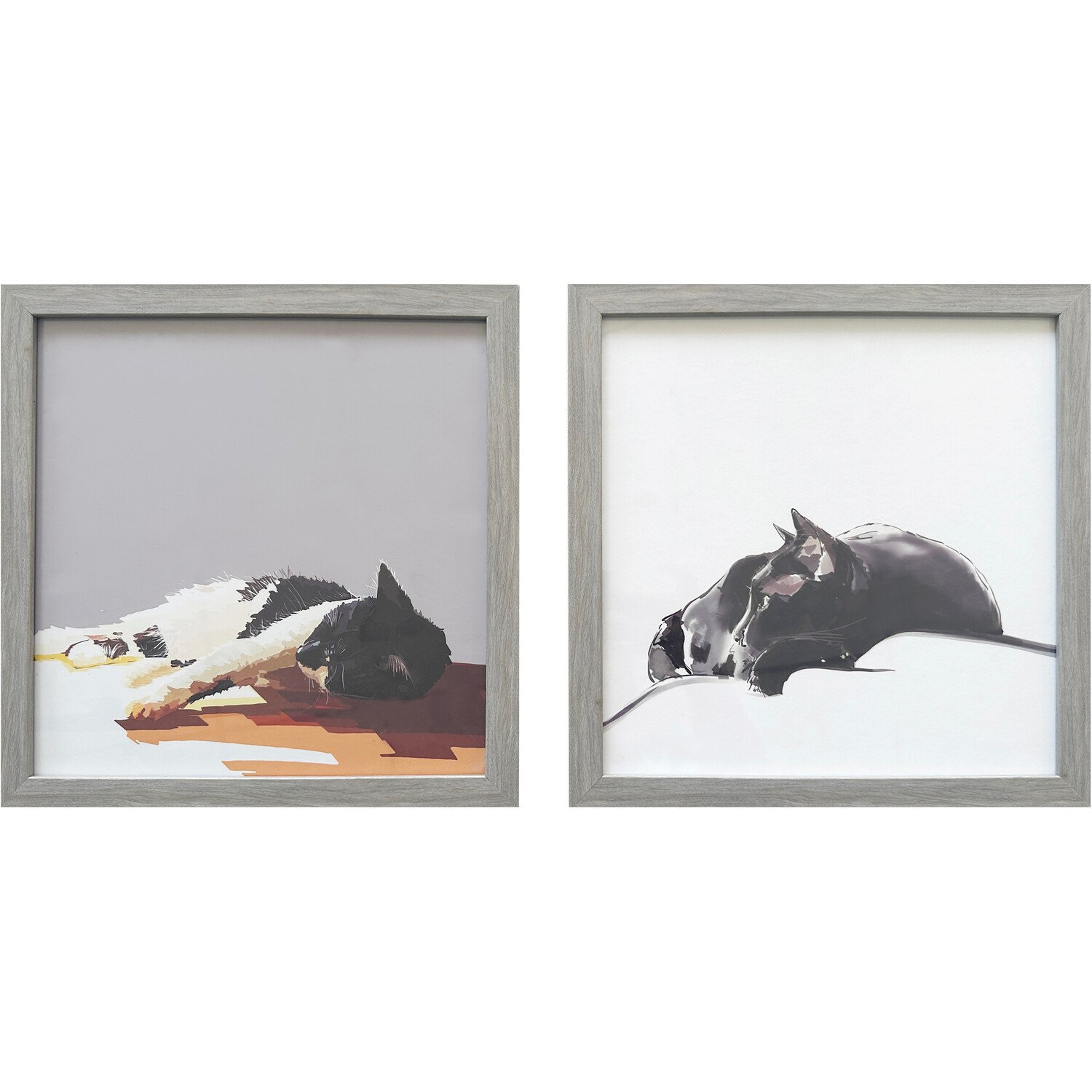 Cosy Kitties Framed Art - Grey Image 1