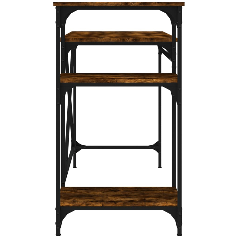 vidaXL 3 Shelf Industrial Style Computer Desk Brown Image 5