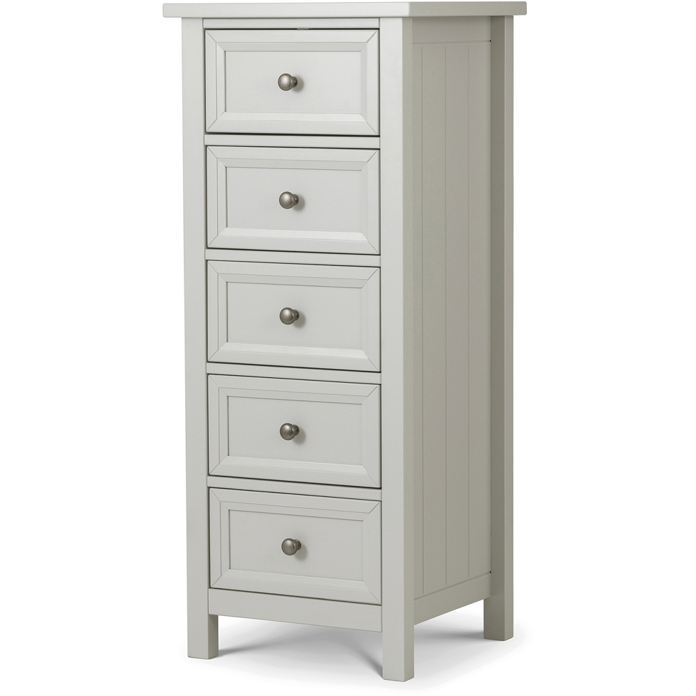 Julian Bowen Maine 5 Drawer Tall Dove Grey Chest of Drawers Image 2