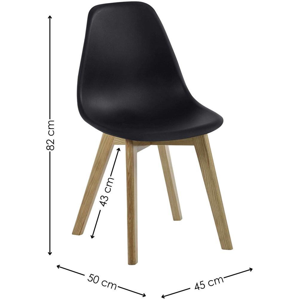 Julian Bowen Agatha Set of 2 Black Plastic Dining Chair Image 9