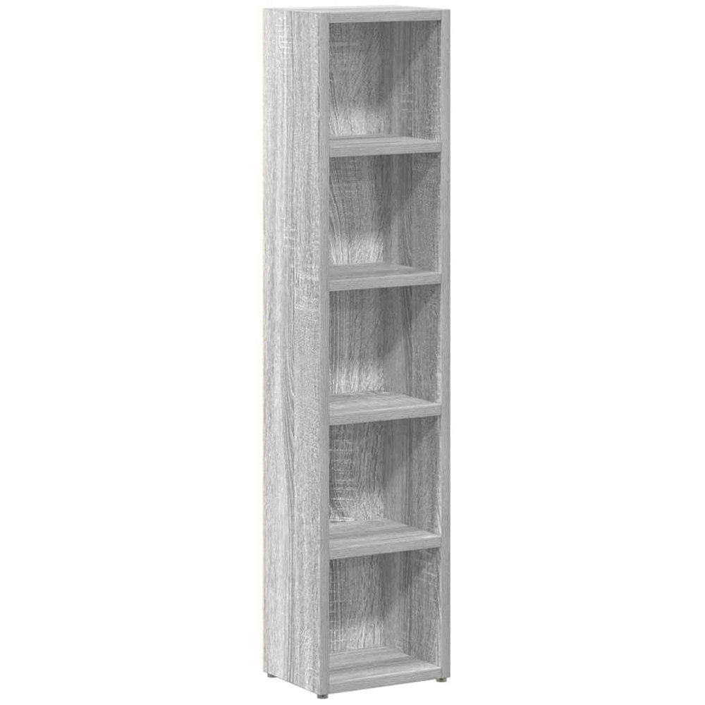 vidaXL 5 Shelf Grey Sonoma CD Cabinet Image 4