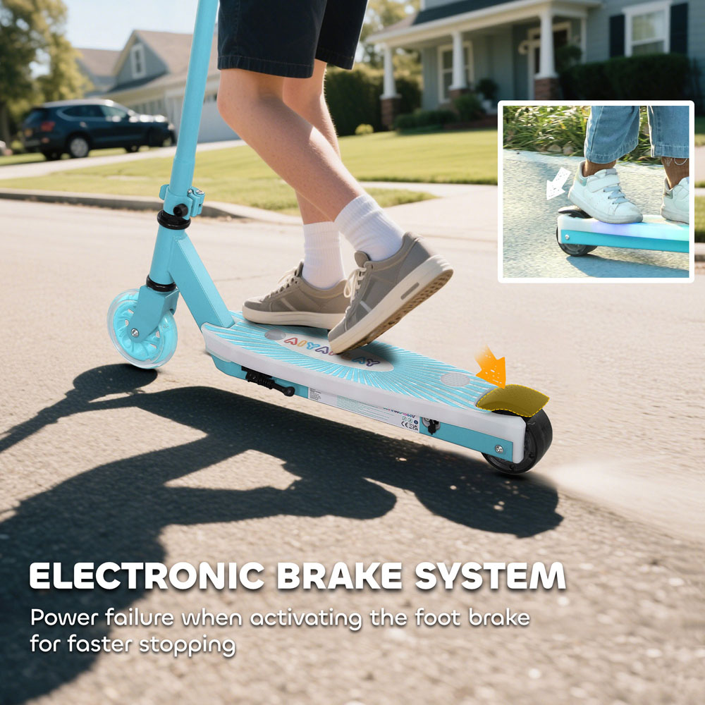 Tommy Toys AIYAPLAY Blue Electronic Ride-On Scooter with Auxiliary Rear Wheels Image 8